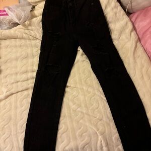 black skinny jeans with holes size 1